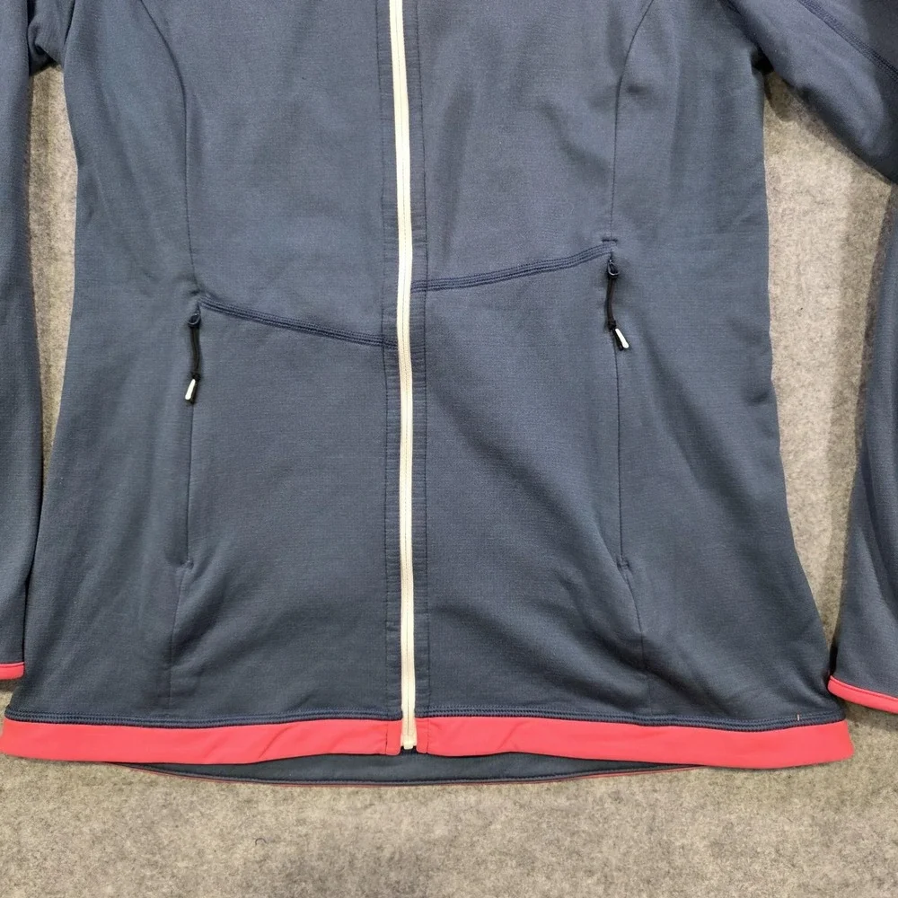 Ortovox Jacket Womens Large Blue Merino Fleece Hooded Full Zip Thumbholes - Picture 3 of 16